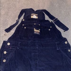 No Excuses Blue Corduroy Long Jean Overalls